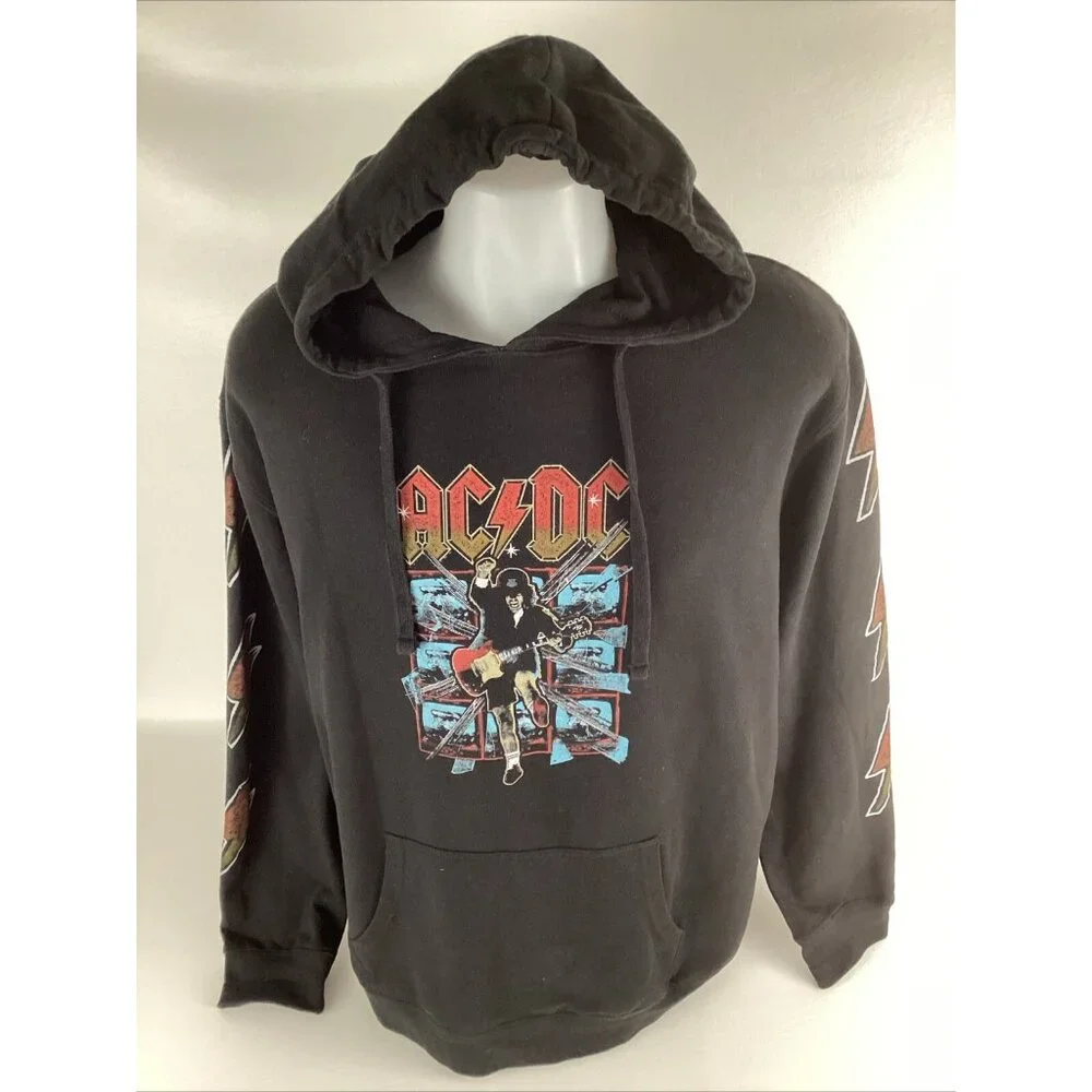 AC/DC Hoodie Sweatshirt Men's Size S/M Black Heavy Metal Blow Up Your Video - Picture 3 of 7